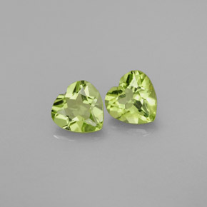 0.90 ct Green Peridot Stone, Natural Peridot in Heart Facet Shape for Sale