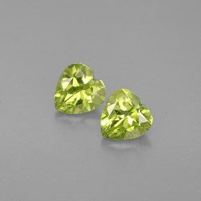 1.02 ct Green Peridot Gemstone, Peridot Gem in Heart Facet Shape for Sale.