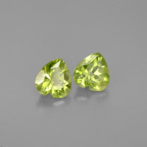 1.02 ct Green Peridot Stone, Natural Peridot in Heart Facet Shape for Sale