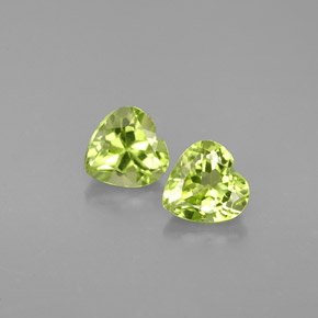 1.04 ct Green Peridot Gemstone, Peridot Gem in Heart Facet Shape for Sale.