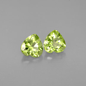 1.04 ct Green Peridot Stone, Natural Peridot in Heart Facet Shape for Sale