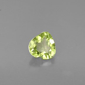 0.54 ct Green Peridot Stone, Natural Peridot in Heart Facet Shape for Sale