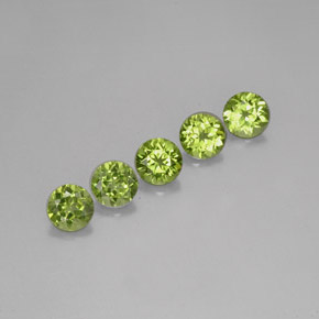 4.55 ct Green Peridot Stone, Natural Peridot in Round Facet Shape for Sale