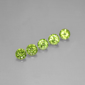4.55 ct Green Peridot Stone, Natural Peridot in Round Facet Shape for Sale