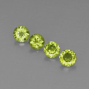 3.53 ct Green Peridot Stone, Natural Peridot in Round Facet Shape for Sale