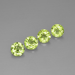 3.27 ct Green Peridot Gemstone, Peridot Gem in Round Facet Shape for Sale.