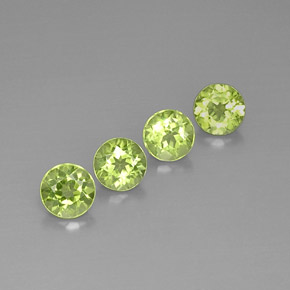 3.54 ct Green Peridot Stone, Natural Peridot in Round Facet Shape for Sale