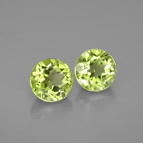 1.67 ct Green Peridot Stone, Natural Peridot in Round Facet Shape for Sale