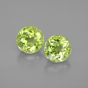 1.87 ct Green Peridot Gemstone, Peridot Gem in Round Facet Shape for Sale.