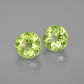 1.87 ct Green Peridot Stone, Natural Peridot in Round Facet Shape for Sale
