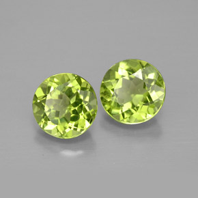1.70 ct Green Peridot Stone, Natural Peridot in Round Facet Shape for Sale