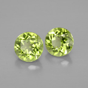 1.62 ct Green Peridot Stone, Natural Peridot in Round Facet Shape for Sale
