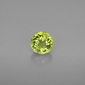 0.84 ct Green Peridot Gemstone, Peridot Gem in Round Facet Shape for Sale.