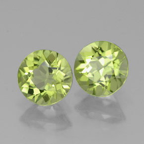 1.61 ct Green Peridot Stone, Natural Peridot in Round Facet Shape for Sale