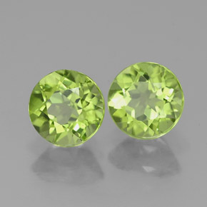 1.49 ct Green Peridot Stone, Natural Peridot in Round Facet Shape for Sale