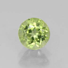 0.91 ct Green Peridot Gemstone, Peridot Gem in Round Facet Shape for Sale.