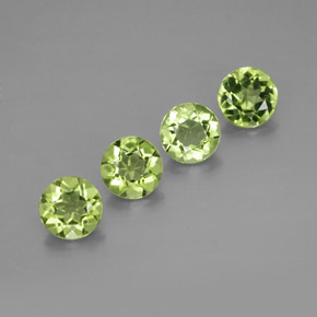 3.06 ct Green Peridot Stone, Natural Peridot in Round Facet Shape for Sale