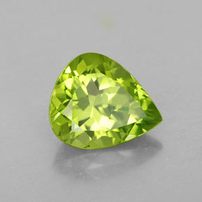 3.16 ct Green Peridot Stone, Natural Peridot in Pear Facet Shape for Sale