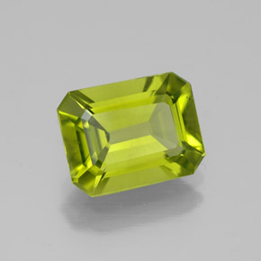 2.10 ct Green Peridot Stone, Natural Peridot in Octagon Facet Shape for Sale