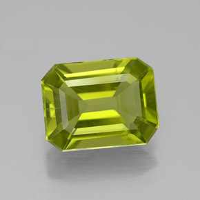 1.92 ct Green Peridot Gemstone, Peridot Gem in Octagon Facet Shape for Sale.