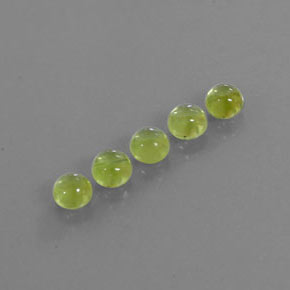 1.77 ct Green Peridot Stone, Natural Peridot in Round Cabochon Shape for Sale