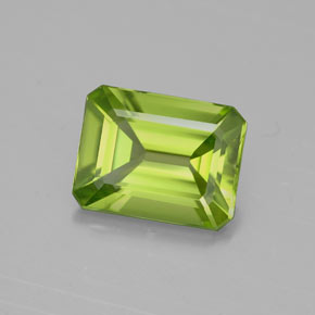 2.17 ct Green Peridot Gemstone, Peridot Gem in Octagon Facet Shape for Sale.