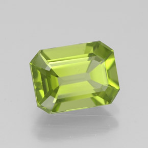 2.09 ct Green Peridot Gemstone, Peridot Gem in Octagon Facet Shape for Sale.