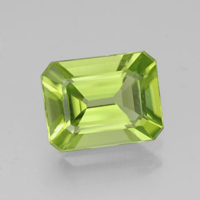 2.04 ct Green Peridot Gemstone, Peridot Gem in Octagon Facet Shape for Sale.