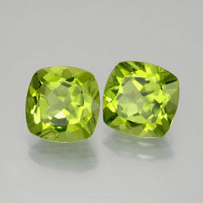 4.81 ct Green Peridot Stone, Natural Peridot in Cushion-Cut Shape for Sale