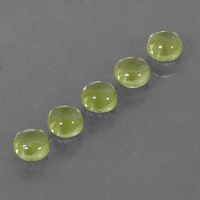 1.77 ct Green Peridot Stone, Natural Peridot in Round Cabochon Shape for Sale