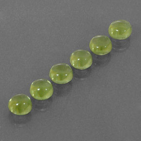2.01 ct Green Peridot Stone, Natural Peridot in Round Cabochon Shape for Sale