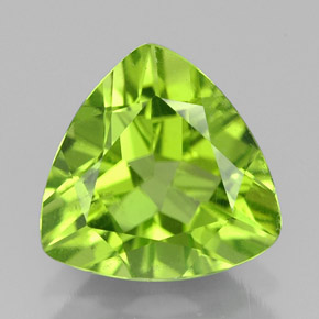 2.45 ct Green Peridot Gemstone, Peridot Gem in Trillion Facet Shape for Sale.