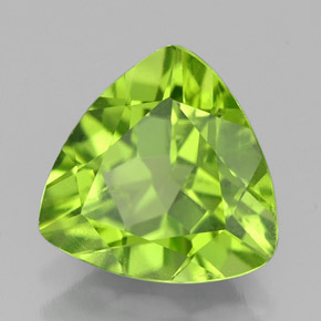 2.45 ct Green Peridot Stone, Natural Peridot in Trillion Facet Shape for Sale