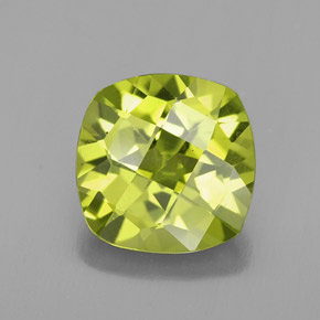 2.4ct Cushion Checkerboard Lively Green Peridot for sale thumb image of 2.4ct Cushion Checkerboard Lively Green Peridot (ID: 331343)