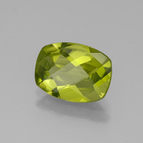1.87 ct Green Peridot Stone, Natural Peridot in Cushion Checkerboard Shape for Sale