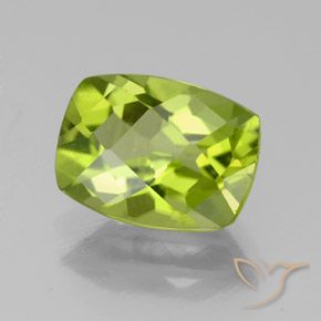 2.29 ct Green Peridot Stone, Natural Peridot in Cushion Checkerboard Shape for Sale