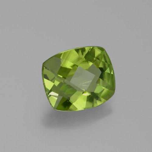Lively Green Peridot Gem - 2.5ct Cushion Checkerboard (ID: 333951)