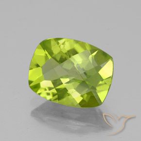 2.60 ct Green Peridot Stone, Natural Peridot in Cushion Checkerboard Shape for Sale