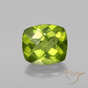 2,5 ct Kissen-Schachbrett-Peridot, 8,9 x 7,9 mm aus China, Photo A