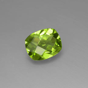 2.31 ct Green Peridot Stone, Natural Peridot in Cushion Checkerboard Shape for Sale