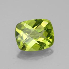 2.73 ct Green Peridot Stone, Natural Peridot in Cushion Checkerboard Shape for Sale