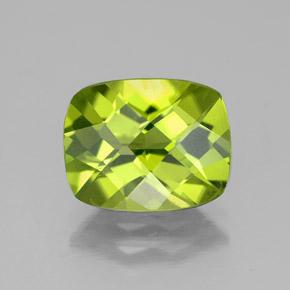2.79ct Cushion Checkerboard Green Peridot from China, Dimension 9.9 x 8mm, Natural untreated Gemstone, VS Clarity, 1 piece Peridot in Lively Green Color, Mohs Hardness of 6.5 - 7 suitable for daily wear jewelry, Photo A