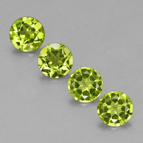 3.07 ct Green Peridot Gemstone, Peridot Gem in Round Facet Shape for Sale.