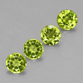 3.07 ct Green Peridot Stone, Natural Peridot in Round Facet Shape for Sale