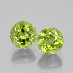 2.04 ct Green Peridot Gemstone, Peridot Gem in Round Facet Shape for Sale.