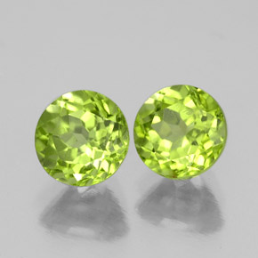 2.04 ct Green Peridot Stone, Natural Peridot in Round Facet Shape for Sale