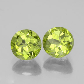2.09 ct Green Peridot Stone, Natural Peridot in Round Facet Shape for Sale
