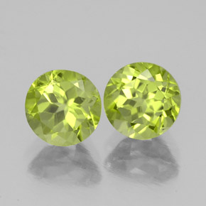2.07 ct Green Peridot Stone, Natural Peridot in Round Facet Shape for Sale