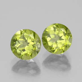 1.92 ct Green Peridot Stone, Natural Peridot in Round Facet Shape for Sale