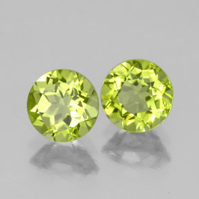 1.83 ct Green Peridot Stone, Natural Peridot in Round Facet Shape for Sale